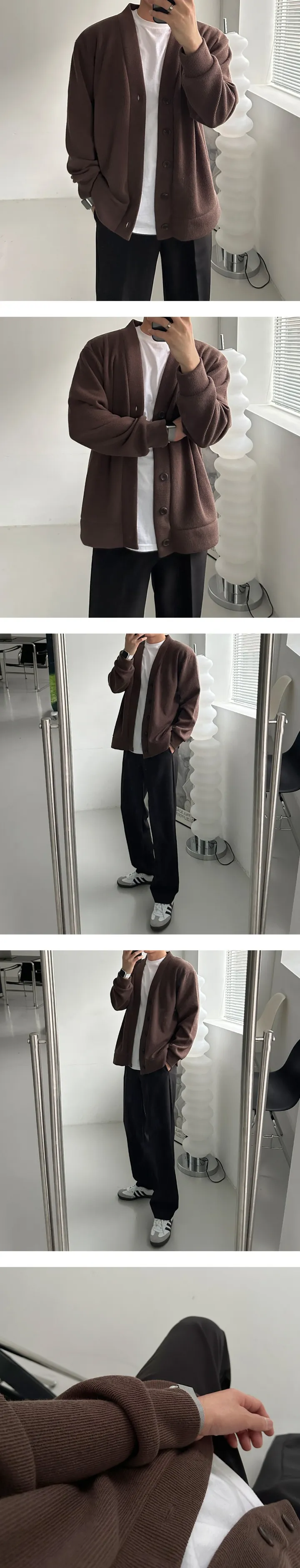 M-5XL 빅사이즈 남녀공용 오버핏 골지 가디건 (7color) 상세 이미지 6