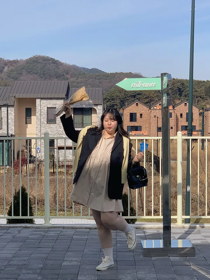 [55-100] 뉴엘 셔링 오버핏 셔츠 원피스 빅사이즈 (2color) 상세 이미지 18