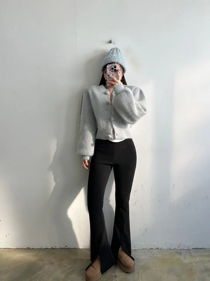 [학다리🔥❤️]기모 로이 부츠컷 트임 레깅스 팬츠 2color 상세 이미지 6