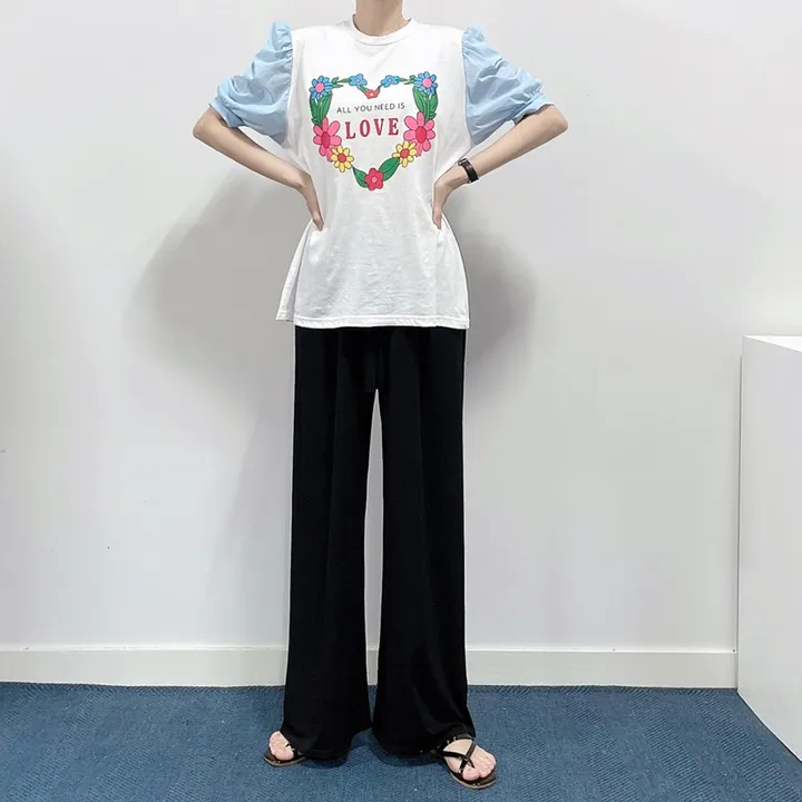 (55~99) 빅사이즈 오버핏 밴딩 와이드 팬츠 상세 이미지 19