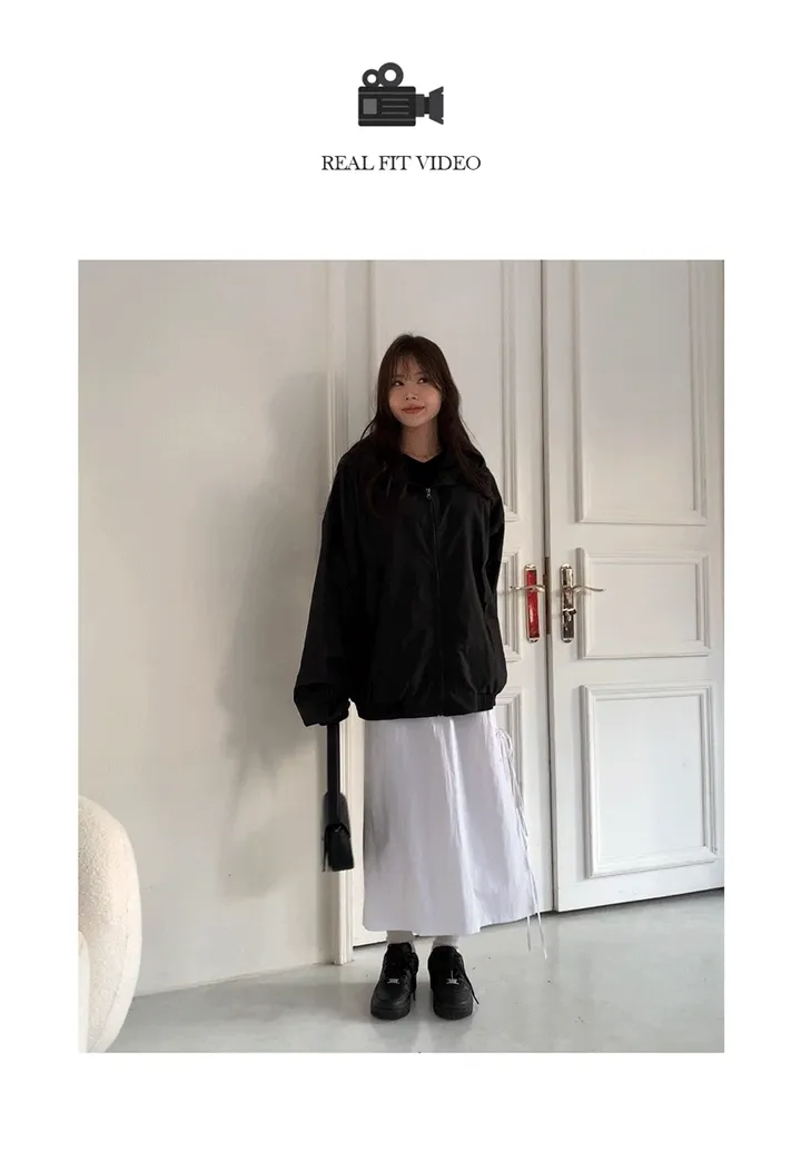 1+1할인🚀당일* 바스락 루즈핏 후드 바람막이 상세 이미지 2