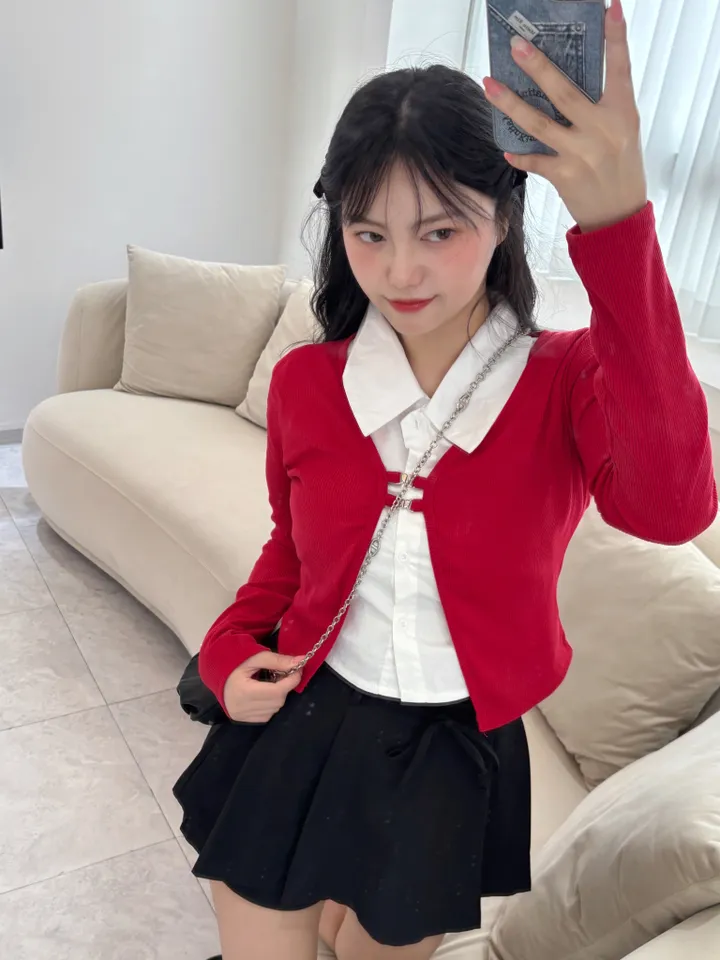 [🚀당일출고🚀] 하트 버클 가디건 상세 이미지 5