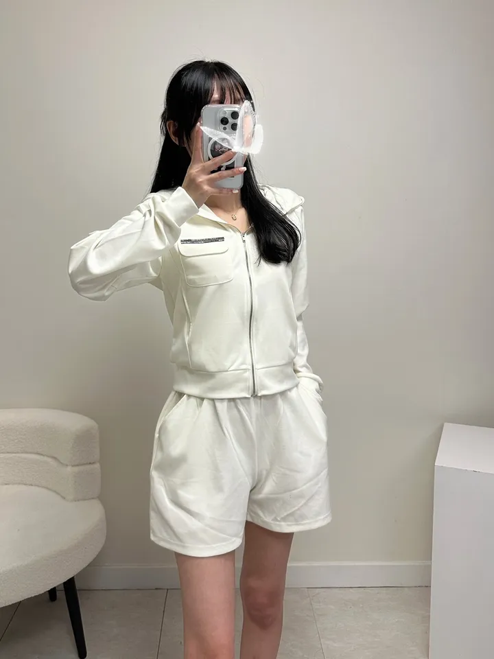 블랙비즈 후드집업  밴딩반바지 트레이닝 세트 상세 이미지 6