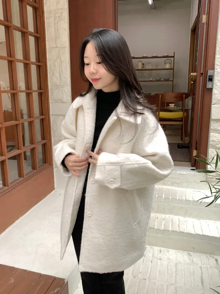 [안감누빔]테이퍼 부클 하프코트*베이지 당일발송 상세 이미지 64