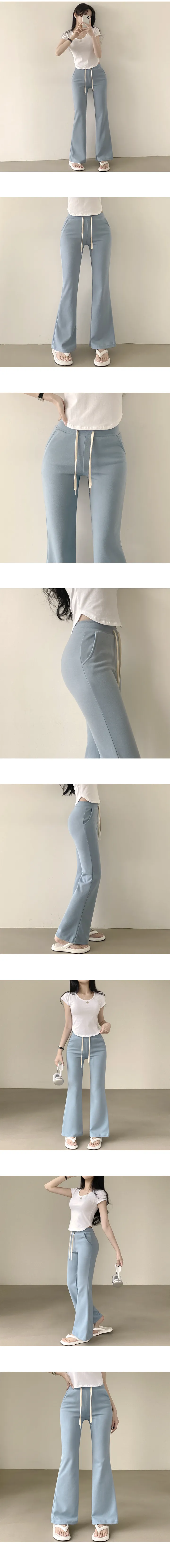 [말라핏!/숏&롱기장] 다리 길어보이는, 쫀득 하이웨스트 밴딩 부츠컷 트레이닝팬츠 (8color) 상세 이미지 6