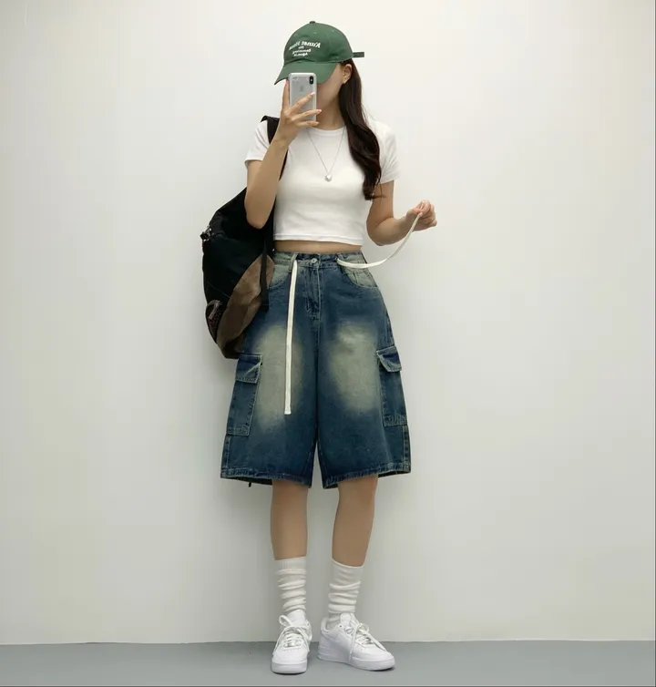 [인생버뮤다/~XL/5부기장] 버블 빈티지 워싱스트링 카고 버뮤다팬츠 5부 데님팬츠 청반바지 숏팬츠 여름팬츠 선데이이브닝 상세 이미지 29