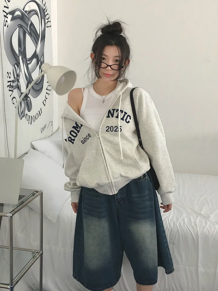 [퀄보장!🤍/6color 자수레터링 아방핏 데일리 후드집업] 로맨틱자수레터링후드집업 상세 이미지 7