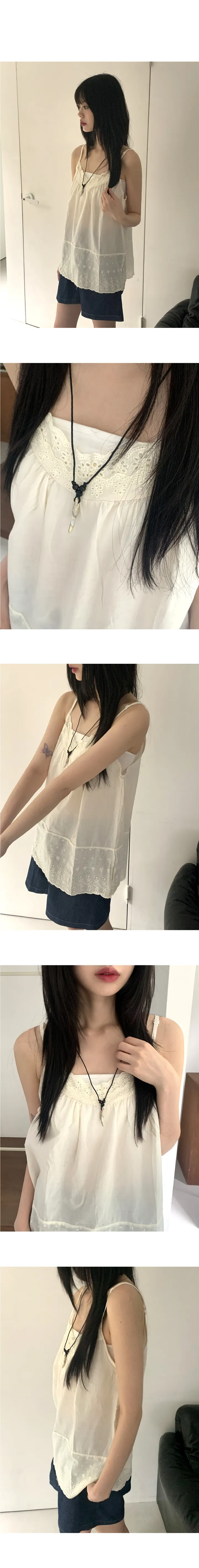 카유 빈티지 원석 가죽 목걸이 상세 이미지 3
