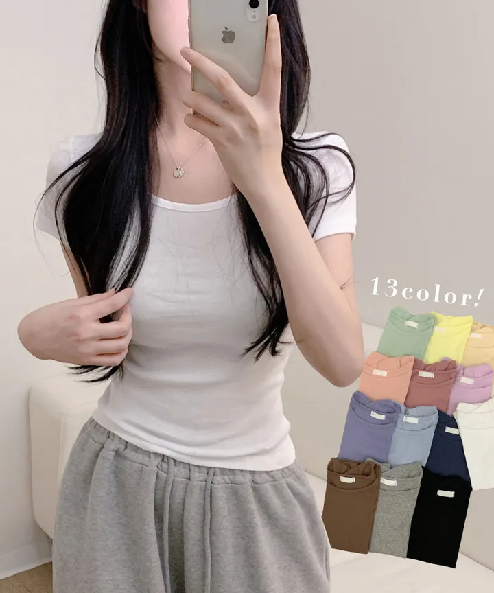 [-3kg/핏끝판왕!] 슬림핏 기본 무지 여리 반팔 티셔츠 (13color) 상세 이미지 1