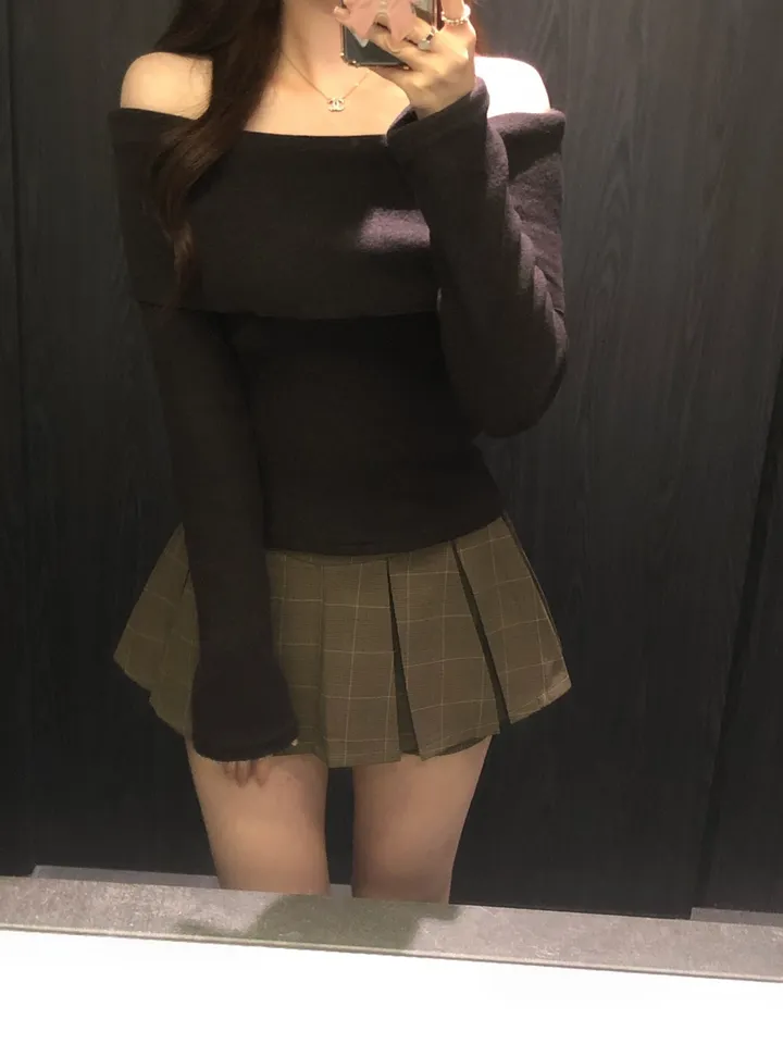 +특가할인✨ [봄신상/팔뚝살소멸핏] 기본충실! 로제 오프숄더 슬림 니트 긴팔 티셔츠 knit (*핏,컬러완벽 *흘러내림X) 상세 이미지 77