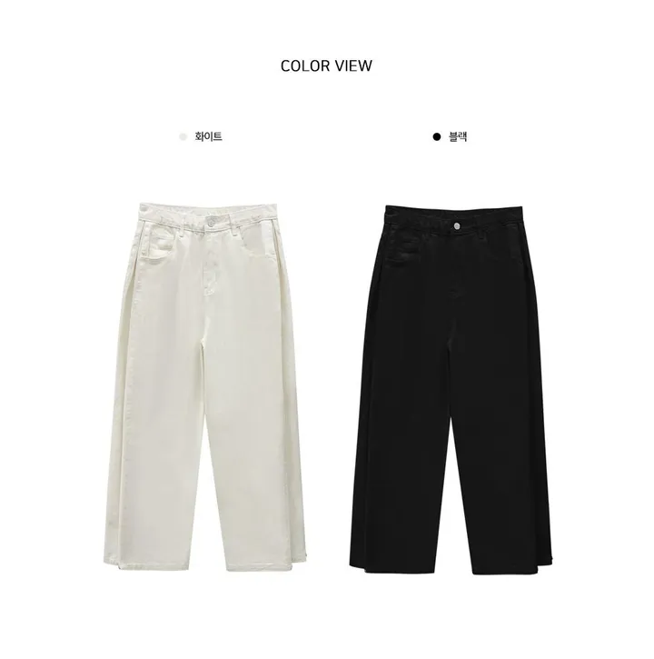 [NEW 봄버전🖤/모델극찬/기장선택] 사이드 스냅 3-way 와이드 코튼 핀턱 팬츠-4color 상세 이미지 5