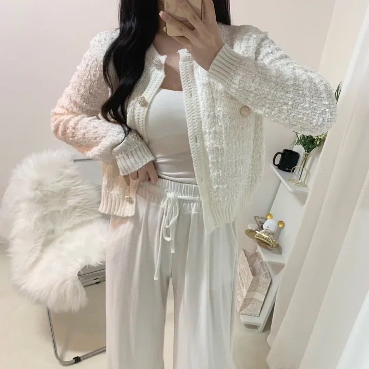 [반응폭발*.*/하이퀄리티!] 코코 트위드 금장 버튼 가디건 자켓 2color 상세 이미지 9