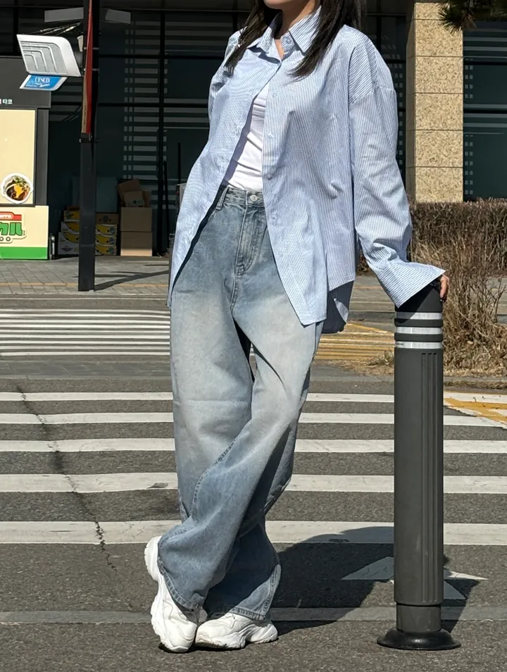 데일리 마린 핀턱 벌룬 와이드팬츠 상세 이미지 3