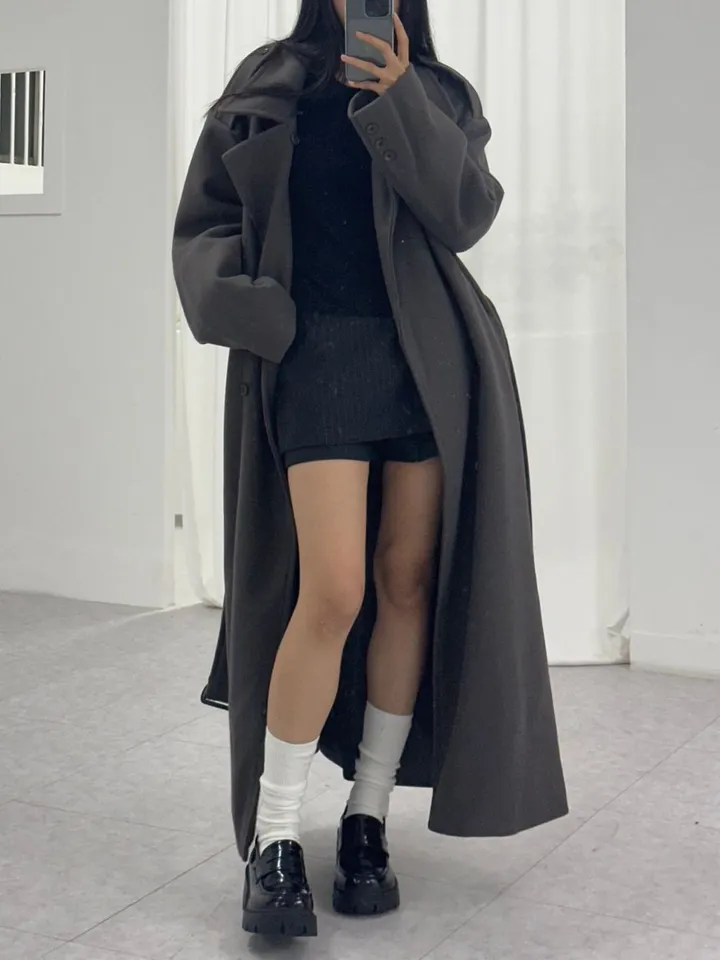 [Unisex] Mael maxi coat (3co) / 울 오버 루즈핏 누빔 안감 벨트 맥시 코트 상세 이미지 27