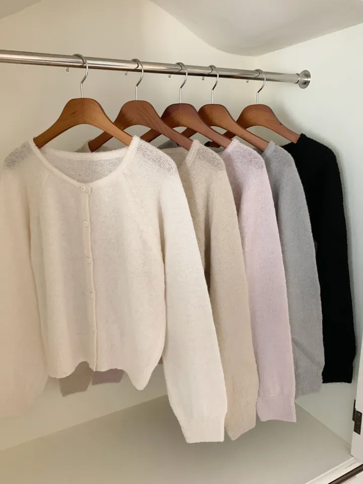 [보송/여리핏☁️] 바스 모헤어 가디건 (5color) 봄가디건/여름옷/데일리룩/데이트룩/벚꽃/나들이룩/핑크/니트/피크닉룩 상세 이미지 54