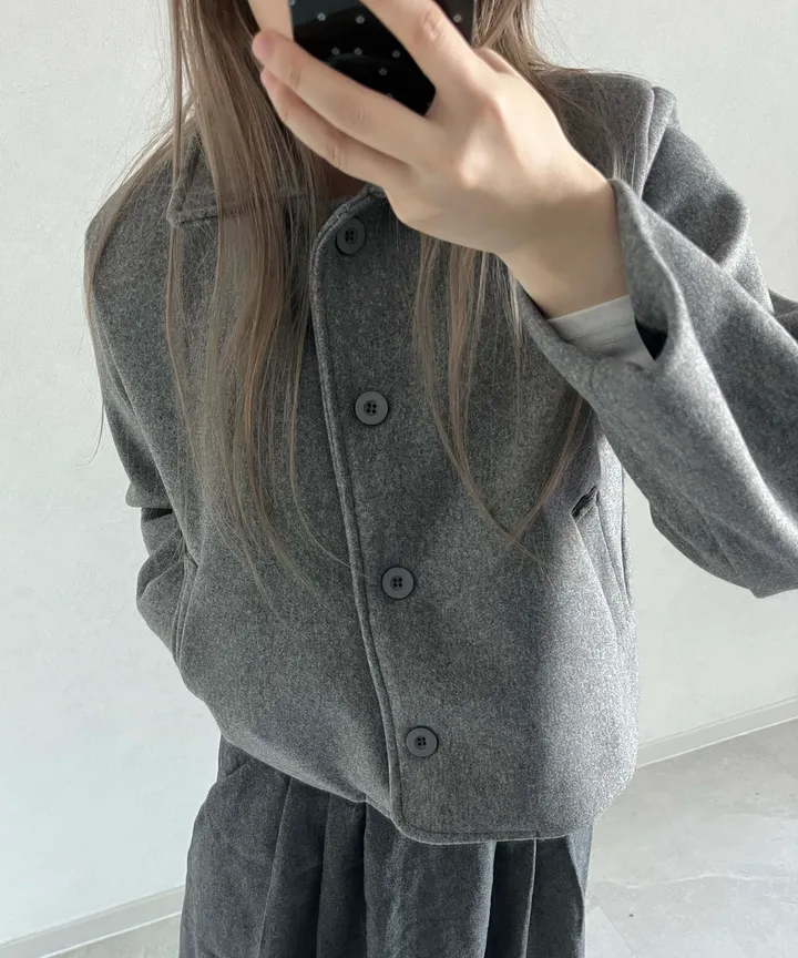 [💥주문폭주💥] 카라 숏코트 자켓 (4color) 도쿄룩 일본여행룩 간절기자켓 하객룩 숏코트 상세 이미지 26