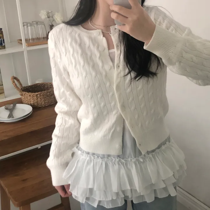 [NEW봄신상✨]데일리 라운드넥 베이직 기본 꽈배기 가디건 긴팔 9color 상세 이미지 30
