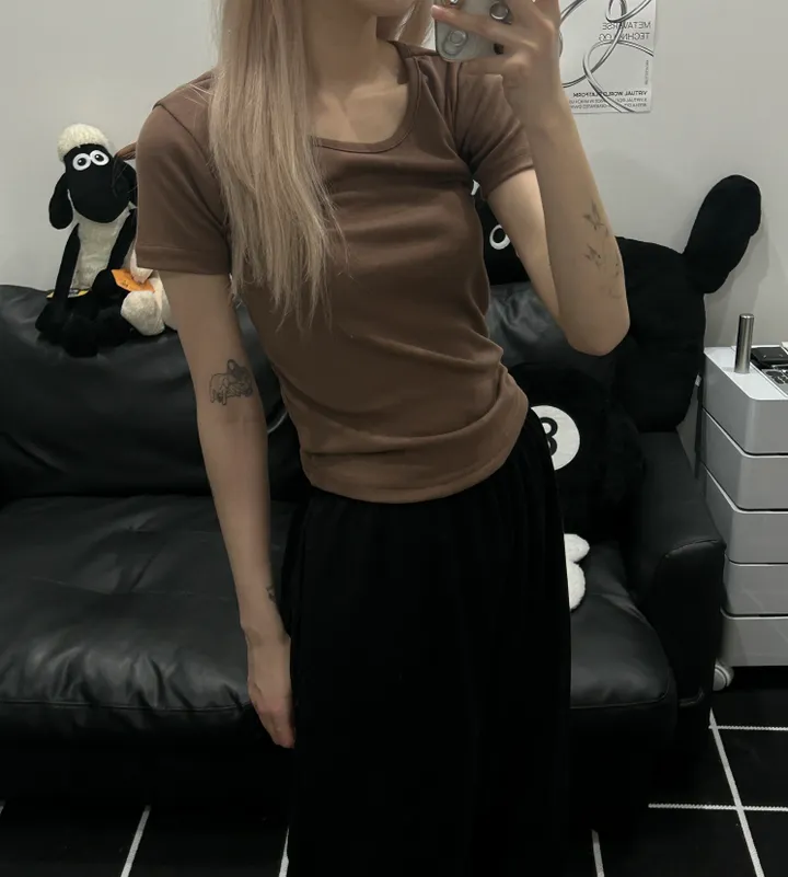 [🎀누적판매 2천장🎀] Butter slimfit u-neck short sleeve T 버터 슬림핏 유넥 반팔티 상세 이미지 31