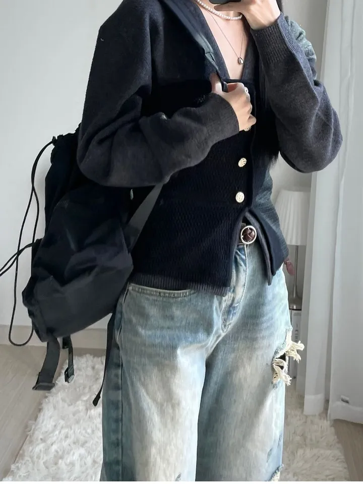 원가파괴❤️‍🔥최저가[고퀄리티/봄신상/실물보장]시엘울가디건 루즈핏 브이넥 긴팔 울가디건 봄 포근 루즈 기본 데일리 베이직 출근룩 기본템 봄가디건 상세 이미지 25