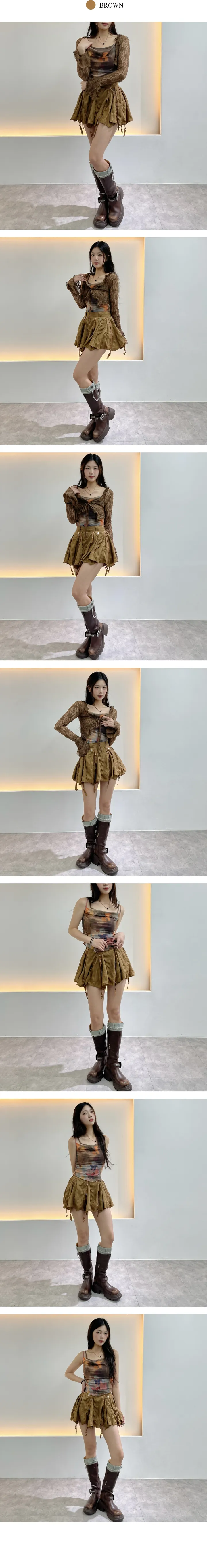 🚀[가디건+스커트 2pcs SET] 빈티지 보헤미안룩 투피스 세트 O476 상세 이미지 3