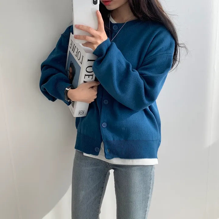 [ 데일리/무려~12컬러 ] 가을 겨울 포포 도톰 라운드 가디건 상세 이미지 31