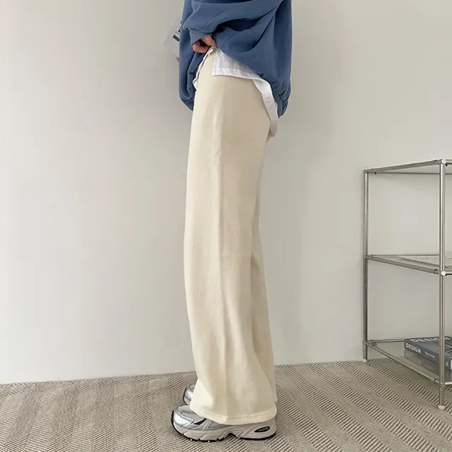 (키작녀,베이직,키큰녀) (기모선택가능!) 포시즌 밴딩와이드팬츠 트레이닝팬츠 4color 상세 이미지 43