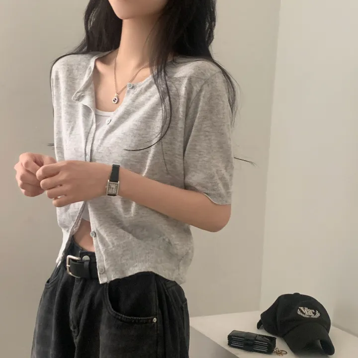 [고급여름원단/데일리] 시원한, 뱀부 반팔 니트가디건 - 7color 상세 이미지 9