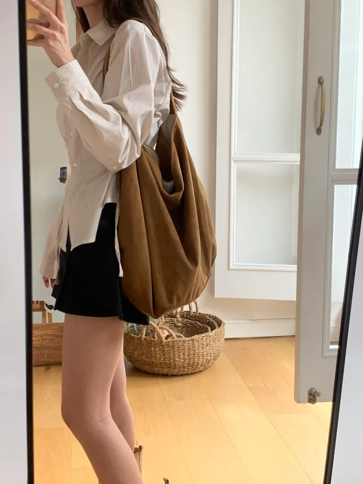 스웨이드 빅 에코 숄더백 (3color) 상세 이미지 21