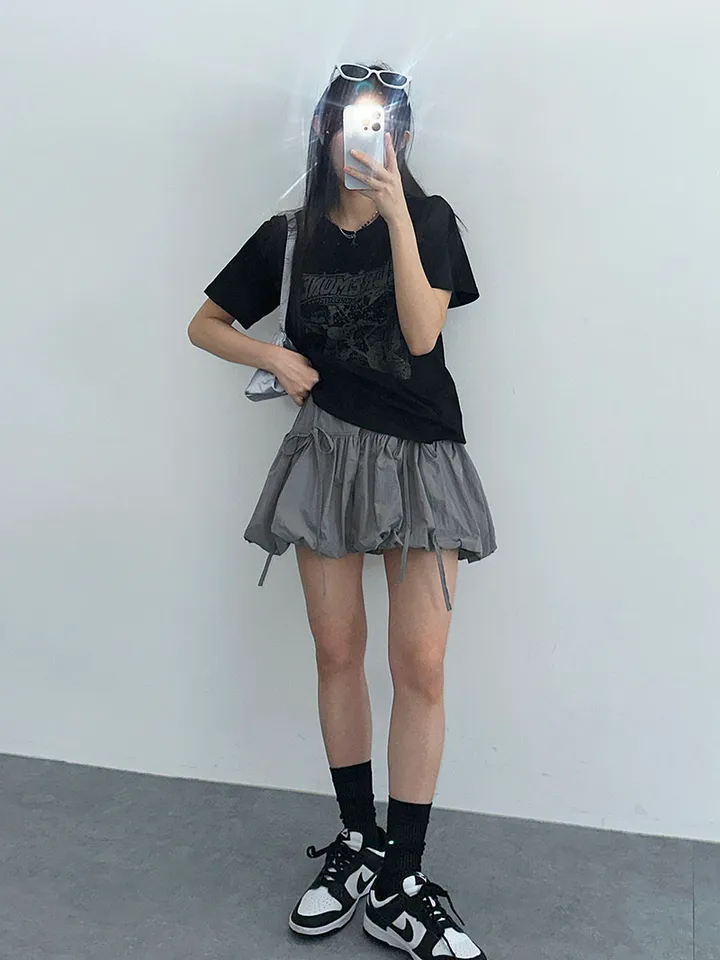 [속바지O/호박벌룬~펌킨 바스락나일론스커트! 가볍게입는 리본 포인트볼륨스커트] 벌룬리본나일론스커트 상세 이미지 52