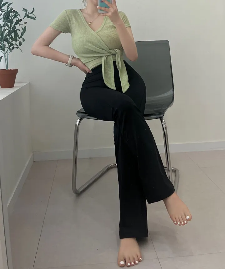 [강력추천/인생핏]하이웨스트 부츠컷 레깅스 세미부츠컷 에슬레져 요가 필라테스 헬스 러닝 골프 테니스 운동복 연습복 데일리 상세 이미지 7