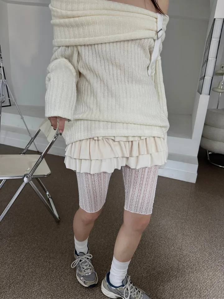 [5부st] pippi lace slim layered shorts leggings / 삐삐 레이스 슬림 레이어드 쇼츠 레깅스 상세 이미지 12