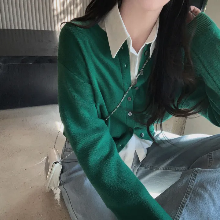 [기본템!/주문폭주🤍]기본에 충실한,시즌리스 베이직 라운드 크롭 스탠다드핏 가디건 상세 이미지 47