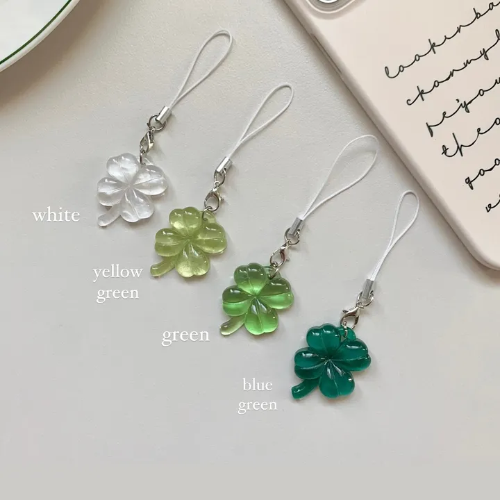 [묶음할인/LUCKY🍀] 행운의 네잎클로버 호마이카 핸드폰줄 핸드폰고리 폰꾸 열쇠고리 (4color) 상세 이미지 2