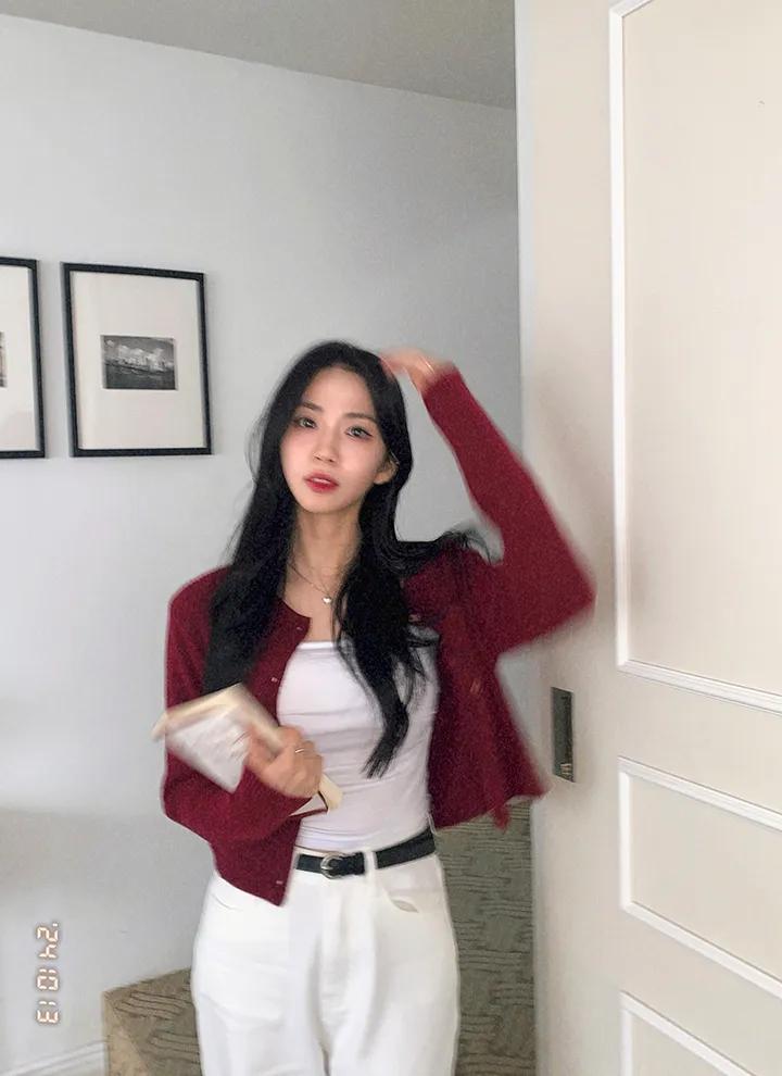 1+1할인🐰[루즈핏🤍] 베리 골지 라운드넥 가디건 상세 이미지 24