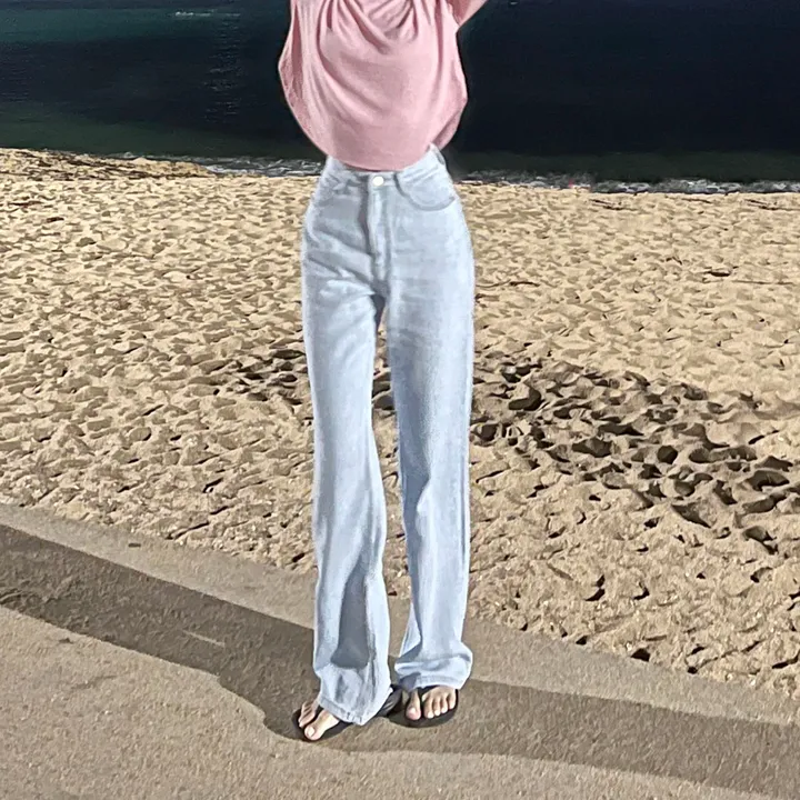 [자체제작/허리쏘옥/기본,롱ver] 후들후들 얇은 썸머 연청 와이드 데님 여름 청바지 롱팬츠 상세 이미지 91