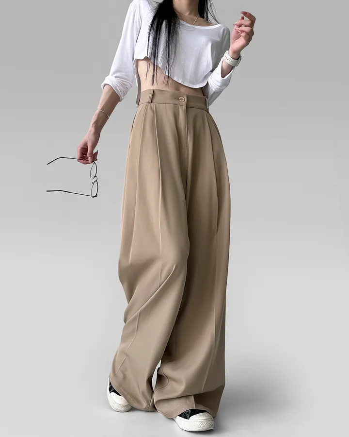 [4계절템/숏,롱/~2XL] 올리브유 메가 통 와이드 더블 핀턱 사계절 슬랙스 상세 이미지 48