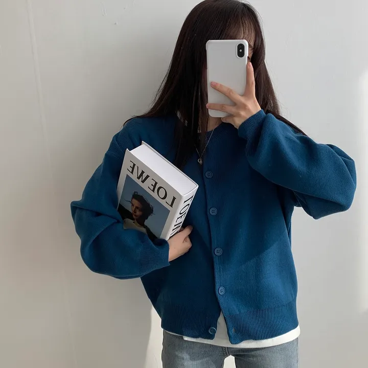 [ 데일리/무려~12컬러 ] 가을 겨울 포포 도톰 라운드 가디건 상세 이미지 32