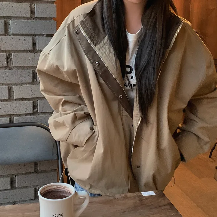 [봄야상💌] 마린 남녀공용 오버핏 배색 워크 야상 자켓 - Jk 상세 이미지 40