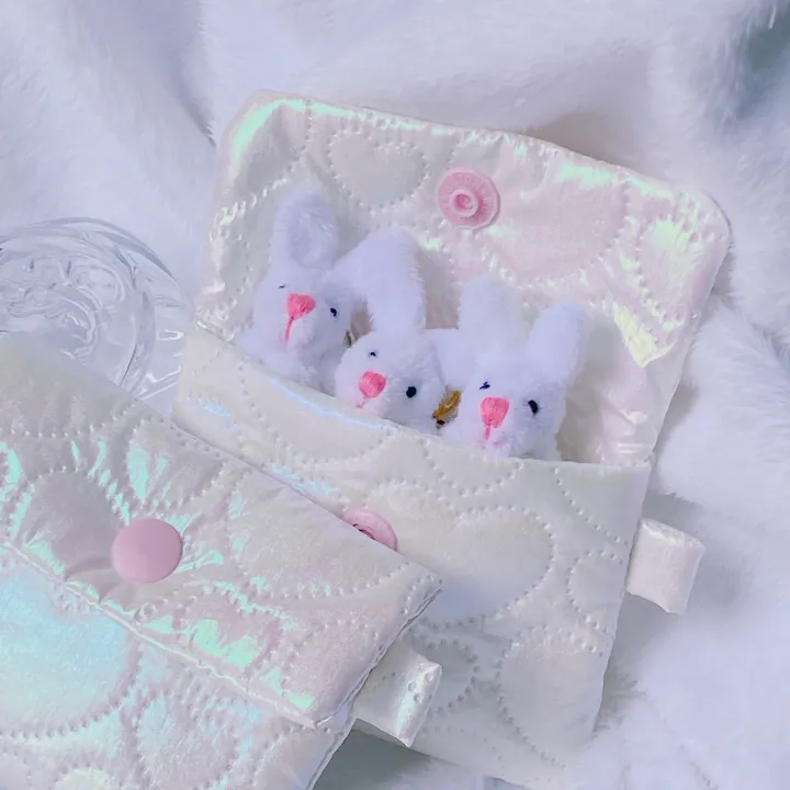 (3종)/ handmade 홀로그램 글리터 love 핑크 화이트 실버 패프릭 동전 지갑 카드지갑 에어팟파우치 상세 이미지 32