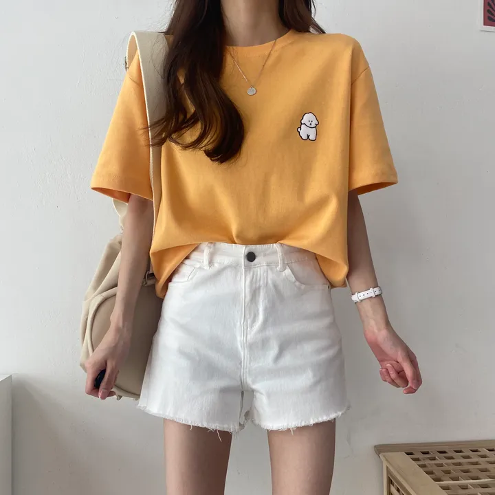 [묶음 할인/꾸안꾸] 귀여운 흰둥이 패치 반팔티 5color 상세 이미지 42