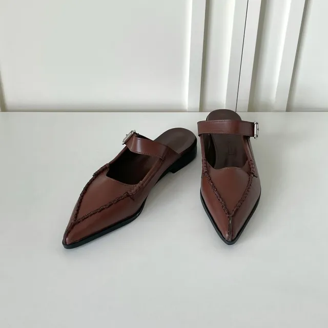 [굽1.5cm] 코세르 블로퍼 (3color) / 뮬 슬리퍼 로퍼 구두 단화 플랫 뾰족코 브이코 버클 사무실 상세 이미지 7