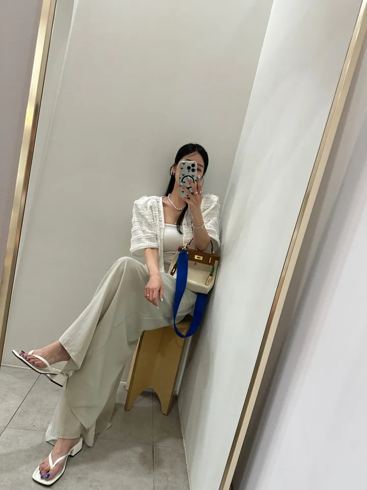 [러블리 한가득~❤️] 봉긋 레이스 엔젤 퍼프 크롭 가디건 상세 이미지 75