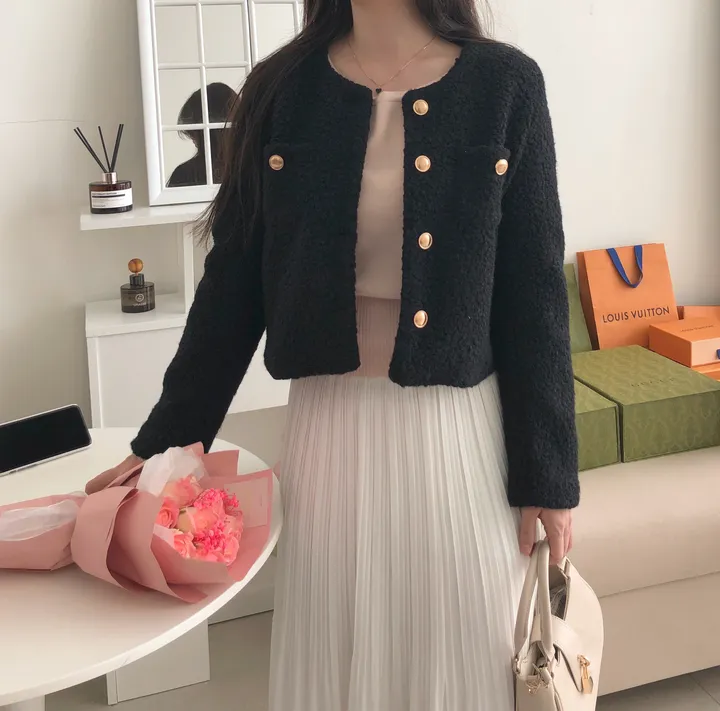 당일💖 데이트룩 벚꽃룩 연말룩 하객룩 강추! 눈꽃 부클 트위드 자켓 퍼자켓 상세 이미지 17