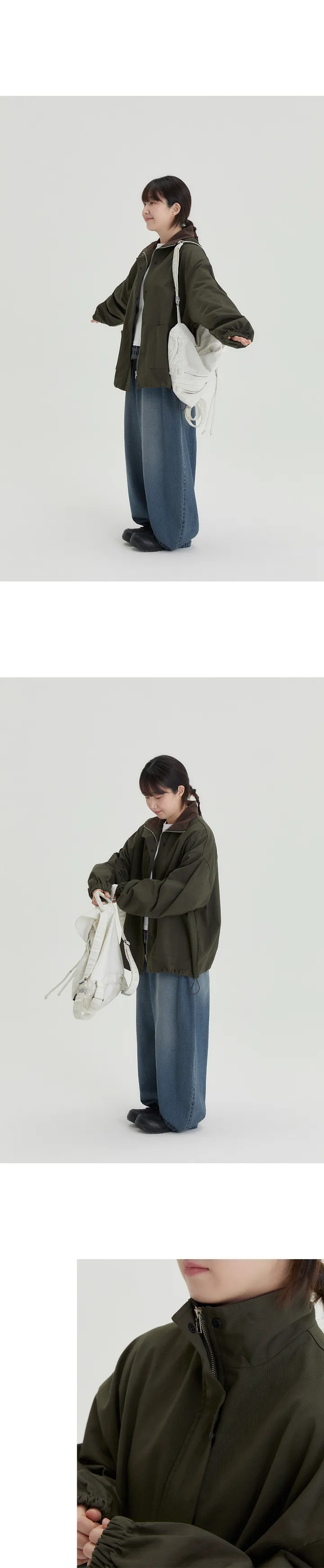 BAONHAUS] 테이니 카라 배색 오버 야상 자켓 상세 이미지 13
