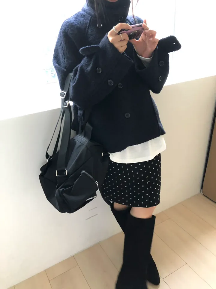 *아이당일*하이넥 더블 숏코트(2color) 상세 이미지 73