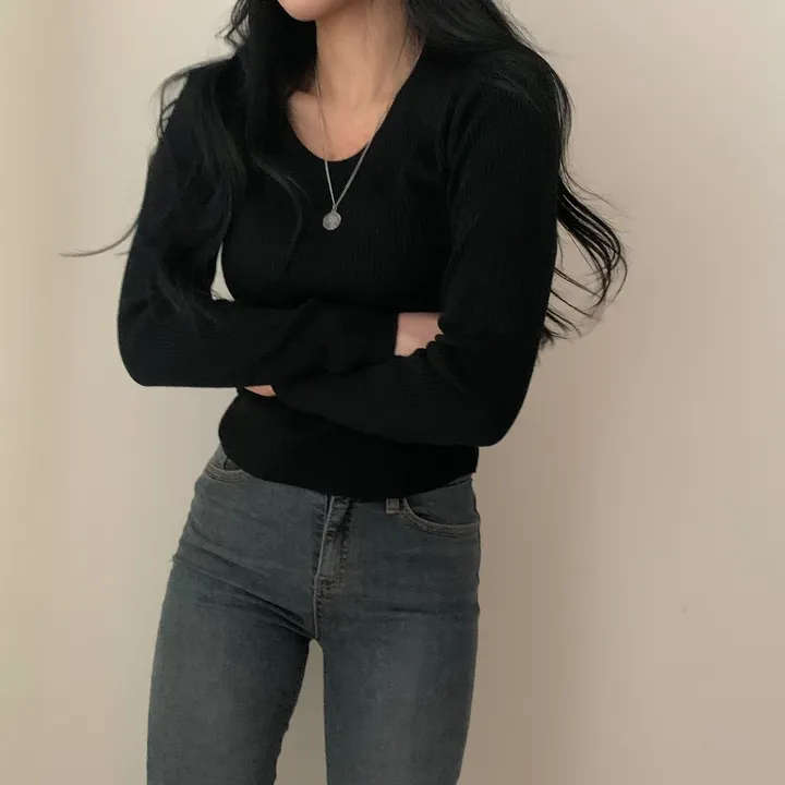 [기본 이너템] 날씬해보이는, 라운드 골지니트 ;5col 상세 이미지 39
