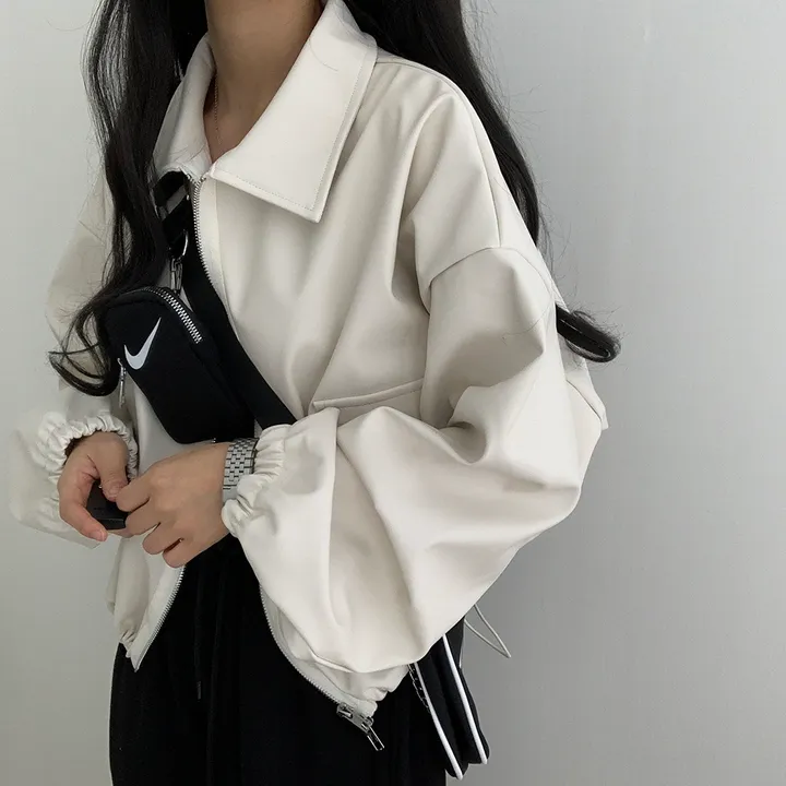 [ 봄신상 ]루즈핏 투웨이 레자 숏점퍼 상세 이미지 51