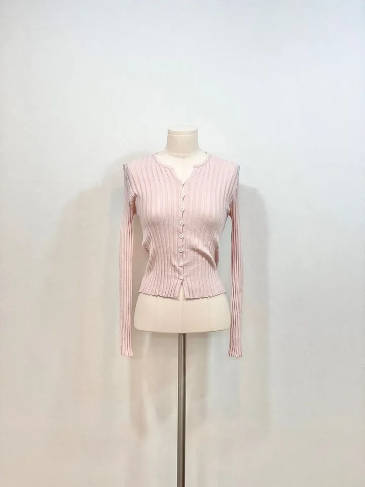 (부드러워요!) 5color 로제 소프트 골지 텐션 슬림핏 버튼 롱슬리브 니트 가디건 상세 이미지 54