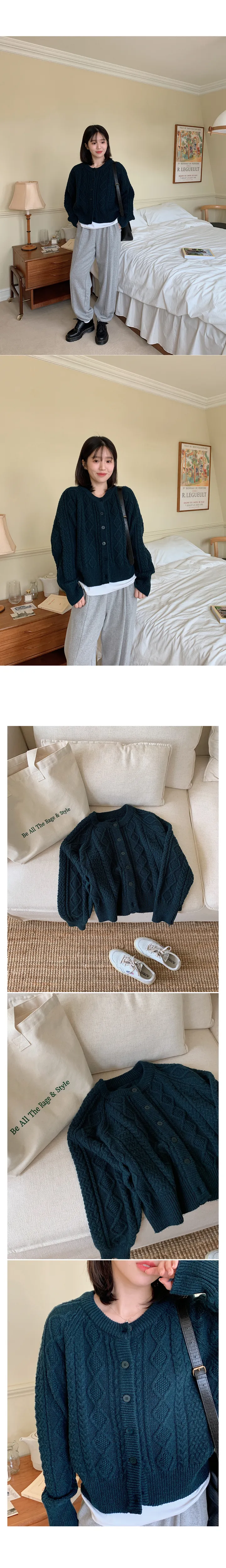 🚀당일발송🚀[landmade/울70]휘낭시에 케이블 어텀 니트 가디건 (4color) 상세 이미지 12