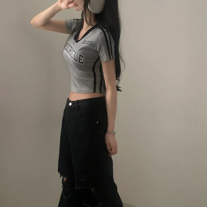 [찐만족도100%🤍] 블록코어 져지 배색 레터링 스트릿 크롭 반팔티셔츠 - 6color 상세 이미지 49